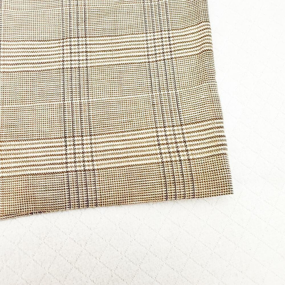 Laurel Patterned Plaid Straight Linen Pencil Skir… - image 2